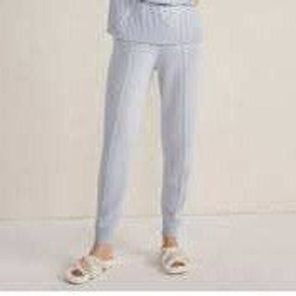 Haven Well Within Gray Pintuck Fleece Jogger Pants Small‎ Drawstring Lounge